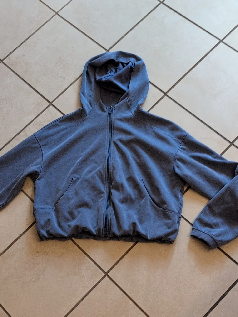 Lululemon Softstreme Full-Zip Hoodie Oasis Blue Hooded Sweatshirt Size 8